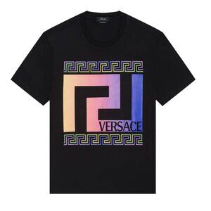 NWT Versace Greca T-Shirt Black Graphic Tee Size S